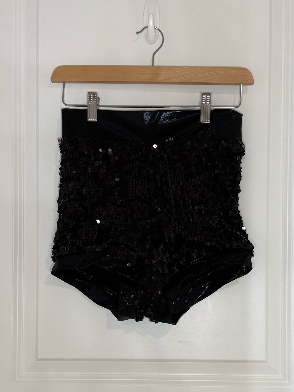Balera Black Sequin High-Waist Dance Shorts